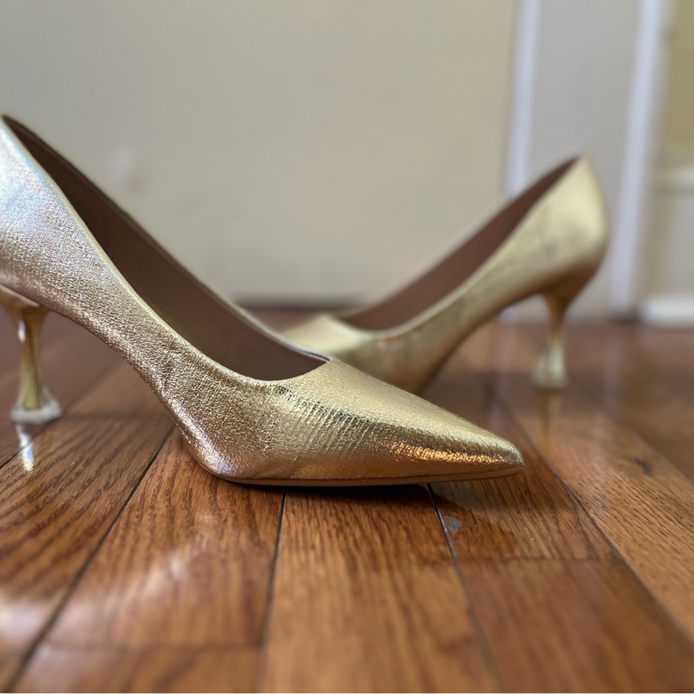 SHEIN Gold Mid Heeled Pumps
